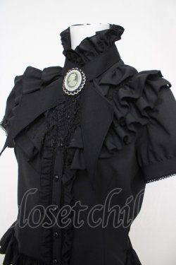 画像3: MARBLE / ゴシック調タイ付き総フリルパフスリーブブラウス  ブラック Y-26-04-01-107-GO-BL-SZ-ZY