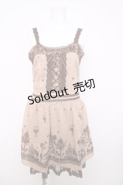 画像1: axes femme / シルエット柄キャミソールワンピース  ベージュ Y-26-04-01-114-AX-OP-SZ-ZY