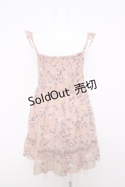 画像2: axes femme / ブーケ花柄タック編み上げOP  ピンク Y-26-04-01-117-AX-OP-SZ-ZY