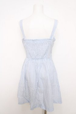 画像2: axes femme POETIQUE / ストライプジャンパースカート  サックス Y-26-04-01-118-AX-OP-SZ-ZY