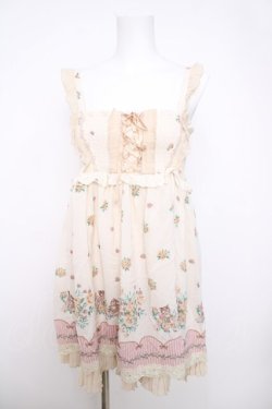 画像1: axes femme / ネコ花パネル柄ベアチュニック M キナリ Y-26-04-01-120-AX-OP-SZ-ZY