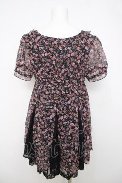 画像2: axes femme / ラメドット花柄チュニック M 黒 Y-26-04-01-125-AX-OP-SZ-ZY