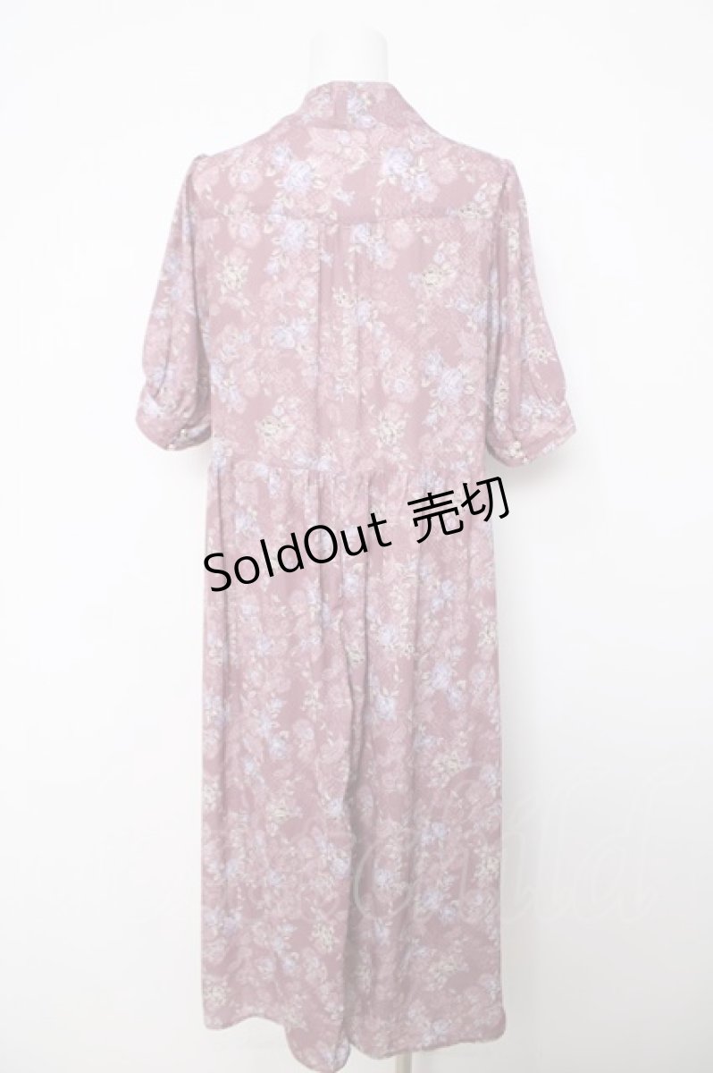 画像2: axes femme / ローズレース柄ボータイワンピース F ピンク Y-26-04-01-127-AX-OP-SZ-ZS (2)