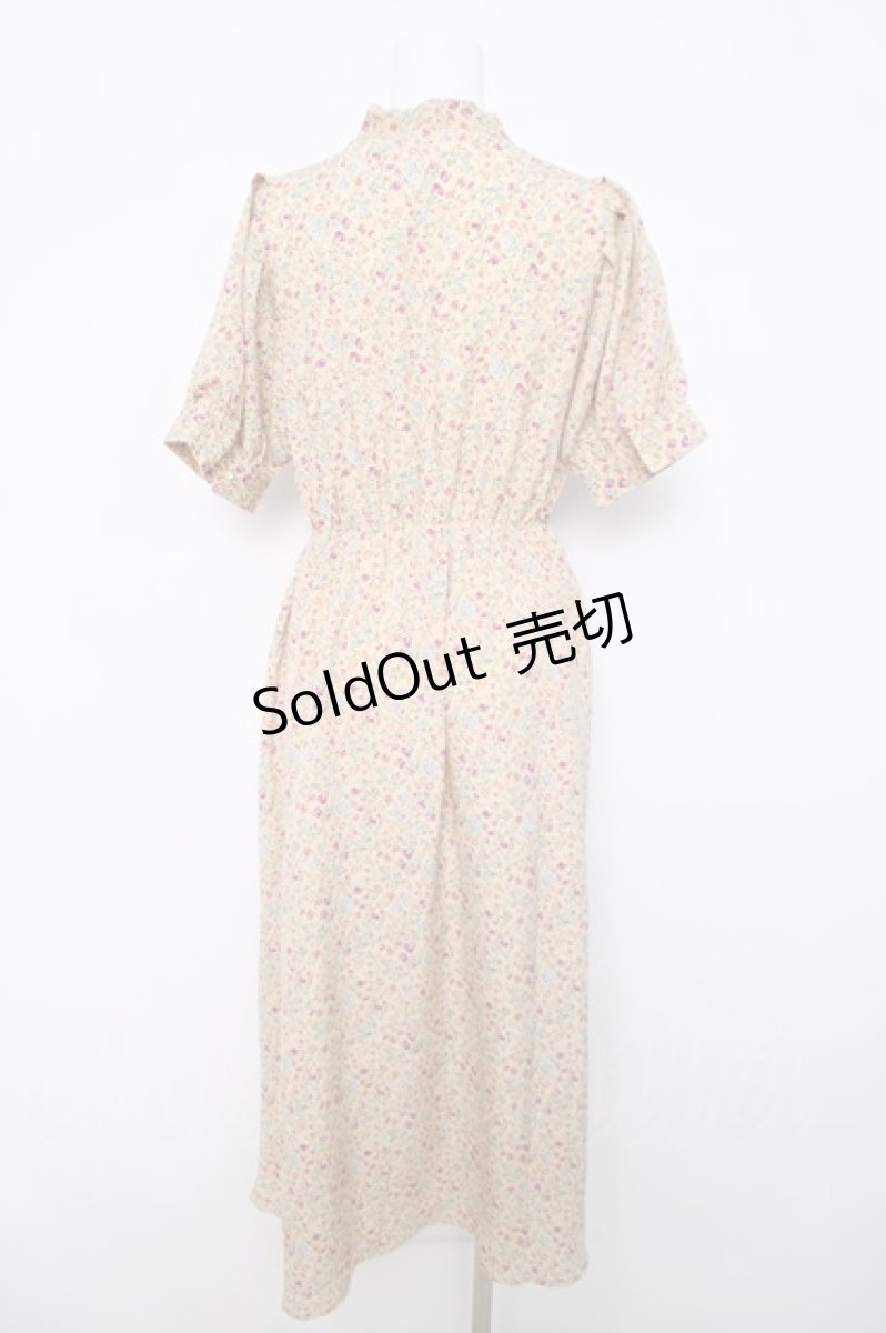 画像2: axes femme POETIQUE / 半袖リボンタイ花柄ワンピース M イエロー Y-26-04-01-131-AX-OP-SZ-ZI (2)