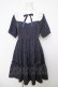 画像1: axes femme / リボンブローチティアードワンピース F 紺 Y-26-04-01-132-AX-OP-SZ-ZY (1)