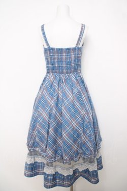 画像2: axes femme / センタージップチェックジャンスカ F ブルー Y-26-04-01-137-AX-OP-SZ-ZY