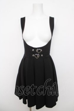 画像1: DARK IN LOVE / ハートバックルジャンスカ  黒 Y-26-04-01-160-PU-OP-SZ-ZY