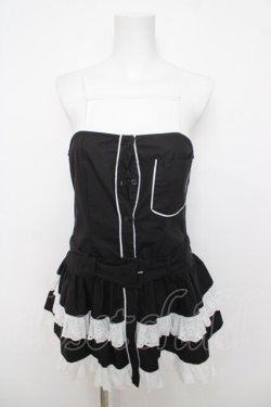 画像1: lilLilly / フリルシャツベルトキャミワンピ F ブラック Y-26-04-01-167-LO-OP-SZ-ZY