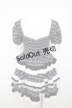 画像2: lilLilly / Starryバイカラーフリルドレス F 黒チェック Y-26-04-01-169-LO-OP-SZ-ZY