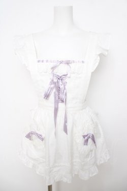 画像1: BABY, THE STARS SHINE BRIGHT / お菓子な星空のエプロン  ホワイト/ラベンダー Y-26-04-01-172-BA-OP-SZ-ZY