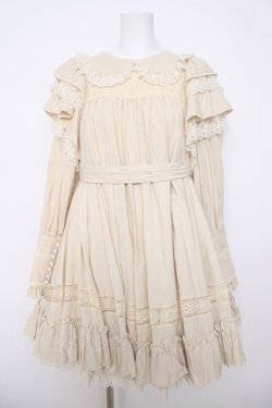 画像1: Hoshibako Works / リリアンヌ姉妹 ワンピース(ショート丈)  生成り Y-26-04-01-179-LO-OP-SZ-ZY