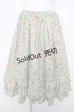 画像1: metamorphose / ガーデニングくまちゃん ミディアムフリルスカート  グリーン Y-26-04-01-185-ME-SK-SZ-ZY
