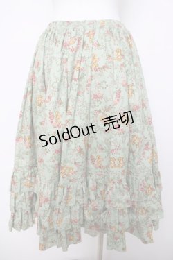 画像2: metamorphose / ガーデニングくまちゃん ミディアムフリルスカート  グリーン Y-26-04-01-185-ME-SK-SZ-ZY