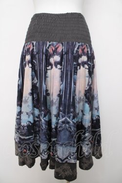 画像2: OZZ ANGELO / 絵画プリントスカート  チャコール Y-26-04-01-191-OO-SK-SZ-ZY