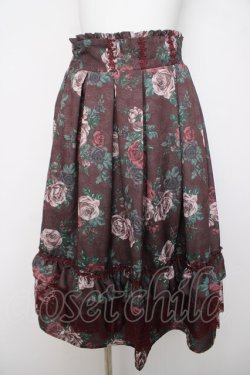 画像1: axes femme / 20th/ローズ柄スカート F ワイン Y-26-04-01-192-AX-SK-SZ-ZY