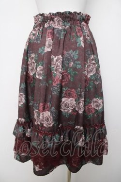 画像2: axes femme / 20th/ローズ柄スカート F ワイン Y-26-04-01-192-AX-SK-SZ-ZY