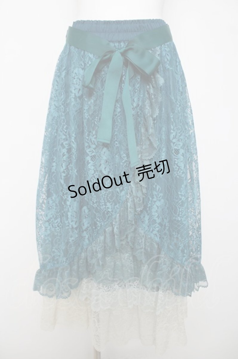 画像1: axes femme / ラッフルフリルレーススカート F グリーン Y-26-04-01-193-AX-SK-SZ-ZI (1)