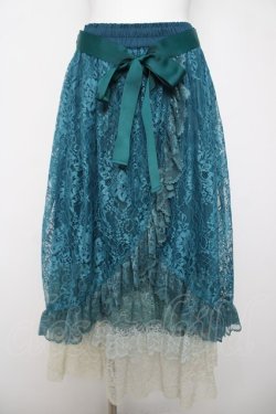 画像1: axes femme / ラッフルフリルレーススカート F グリーン Y-26-04-01-193-AX-SK-SZ-ZY