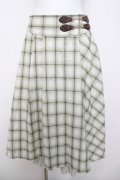 axes femme / ビッグチェックミディスカート  グリーン Y-26-04-01-194-AX-SK-SZ-ZY
