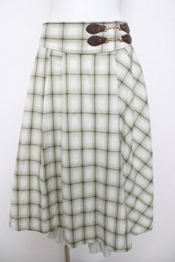 画像1: axes femme / ビッグチェックミディスカート  グリーン Y-26-04-01-194-AX-SK-SZ-ZY