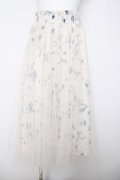 axes femme / フラワープリーツチュールスカート  生成り Y-26-04-01-195-AX-SK-SZ-ZY