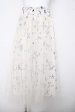 画像1: axes femme / フラワープリーツチュールスカート  生成り Y-26-04-01-195-AX-SK-SZ-ZY