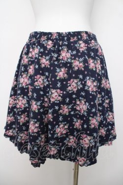 画像2: axes femme / 小花柄フレアキュロット M 紺 Y-26-04-01-196-AX-PA-SZ-ZY