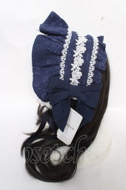 画像2: axes femme kawaii / メアリーハーフボンネット  ネイビー Y-26-04-01-030-AX-AC-SZ-ZY