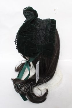 画像2: axes femme kawaii / ベルベットドールハーフボンネット  グリーン Y-26-04-01-032-AX-AC-SZ-ZY