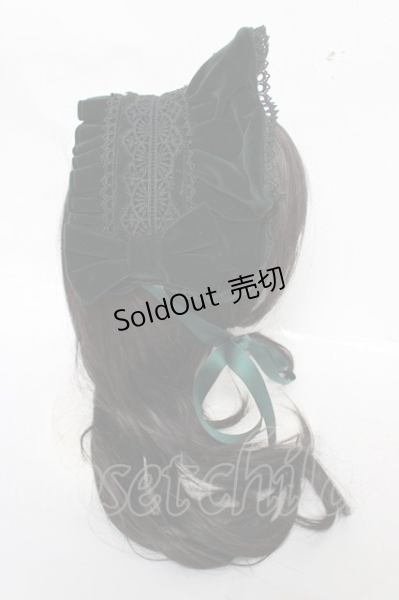 画像4: axes femme kawaii / ベルベットドールハーフボンネット  グリーン Y-26-04-01-032-AX-AC-SZ-ZY (4)