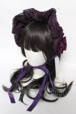 画像1: axes femme kawaii / ベルベットドールハーフボンネット  パープル Y-26-04-01-033-AX-AC-SZ-ZY (1)