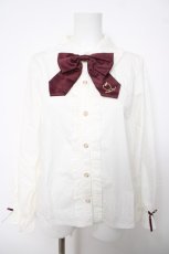 画像1: axes femme kawaii / りんご刺繍ブラウス  生成り Y-26-04-03-051-AX-BL-SZ-ZH (1)