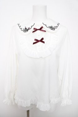 画像1: axes femme POETIQUE / フリュイ・コンフィ刺繍ブラウス  白 Y-26-04-03-053-AX-BL-SZ-ZY