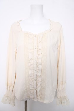 画像1: axes femme / 20th/フリルブラウス  生成り Y-26-04-03-054-AX-BL-SZ-ZY