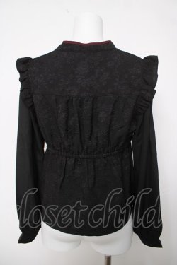 画像2: axes femme POETIQUE / チャイナバタフライ刺繍ブラウス  黒 Y-26-04-03-056-AX-BL-SZ-ZY