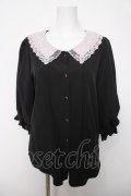 axes femme POETIQUE / レース襟ブラウス  黒 Y-26-04-03-057-AX-BL-SZ-ZY