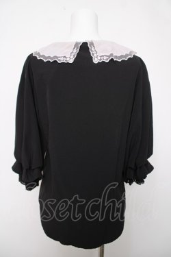 画像2: axes femme POETIQUE / レース襟ブラウス  黒 Y-26-04-03-057-AX-BL-SZ-ZY