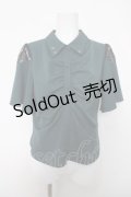 axes femme / ギャザーカケルフレアスリーブブラウス  グリーン Y-26-04-03-058-AX-BL-SZ-ZY