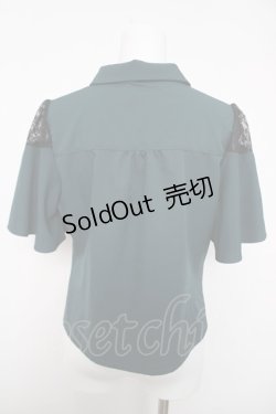 画像2: axes femme / ギャザーカケルフレアスリーブブラウス  グリーン Y-26-04-03-058-AX-BL-SZ-ZY