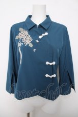 画像1: axes femme / ジャスミン刺繍チャイナブラウス  グリーン Y-26-04-03-059-AX-BL-SZ-ZY (1)