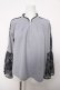 画像1: axes femme / 袖レースブラウス  ブルーグレー Y-26-04-03-060-AX-BL-SZ-ZY (1)