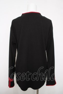 画像2: axes femme / チャイナ釦マオカラープルオーバー  黒 Y-26-04-03-065-AX-TO-SZ-ZY