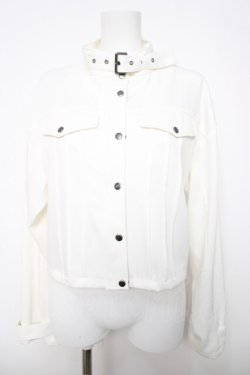 画像1: axes femme / ベルト付ショートブルゾン  白 Y-26-04-03-068-AX-JA-SZ-ZY