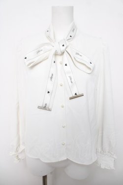 画像1: pium / プリントボウタイブラウス  白 Y-26-04-03-078-LO-BL-SZ-ZY