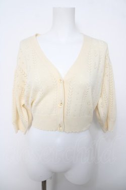 画像1: F&A / ドライフラワー釦透かし編みカーディガン  生成り Y-26-04-03-082-LO-TO-SZ-ZY