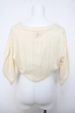 画像2: F&A / ドライフラワー釦透かし編みカーディガン  生成り Y-26-04-03-082-LO-TO-SZ-ZY