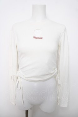 画像1: Bon24Hiz / ハートくり抜きギャザートップス M 白 Y-26-04-03-083-LO-TO-SZ-ZY