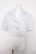evelyn / 千鳥柄ショートジャケット  サックス Y-26-04-03-088-LO-TO-SZ-ZY