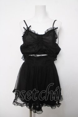 画像1: Honey Cinnamon / チュールビスチェセットアップ F ブラック Y-26-04-03-090-LO-OP-SZ-ZY