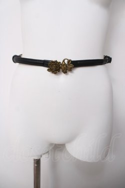画像2: axes femme / バラモチーフ細ベルト  黒 Y-26-04-03-011-AX-SK-SZ-ZY